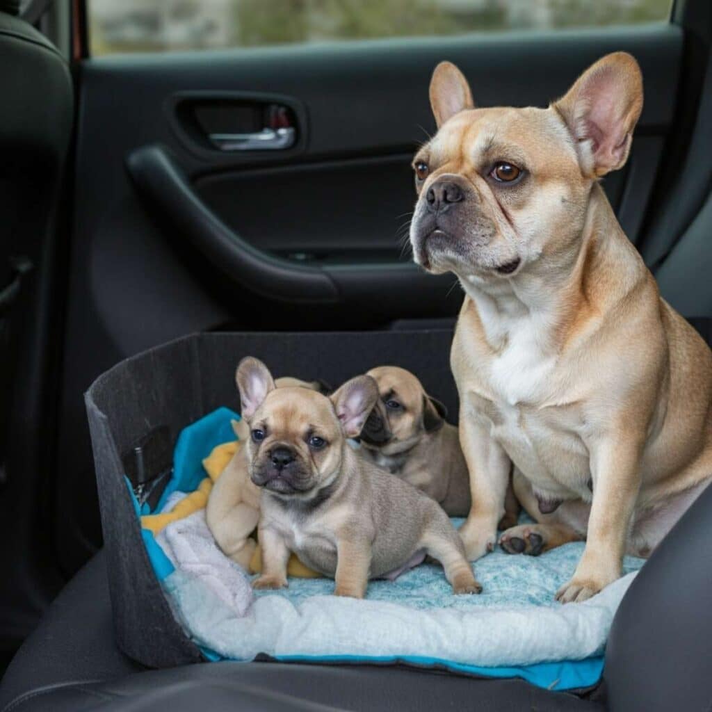 Emergency transport frenchbulldog to vet